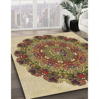 Patterned Yellow Rug, pat1874brn