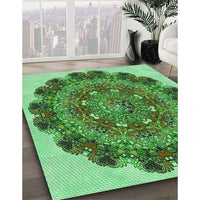 Patterned Green Rug, pat1874grn