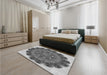 Patterned Silver Gray Rug in a Bedroom, pat1874gry