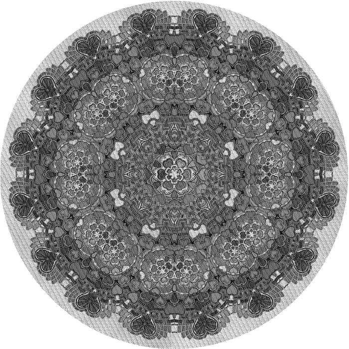 Square Patterned Silver Gray Rug, pat1874gry