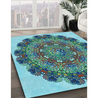 Patterned Blue Rug, pat1874lblu