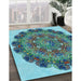 Patterned Blue Rug in Family Room, pat1874lblu