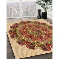 Patterned Yellow Orange Rug, pat1874org