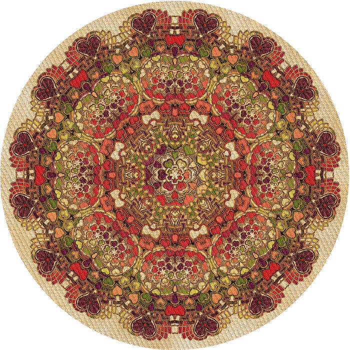 Square Machine Washable Transitional Yellow Orange Rug in a Living Room, wshpat1874org