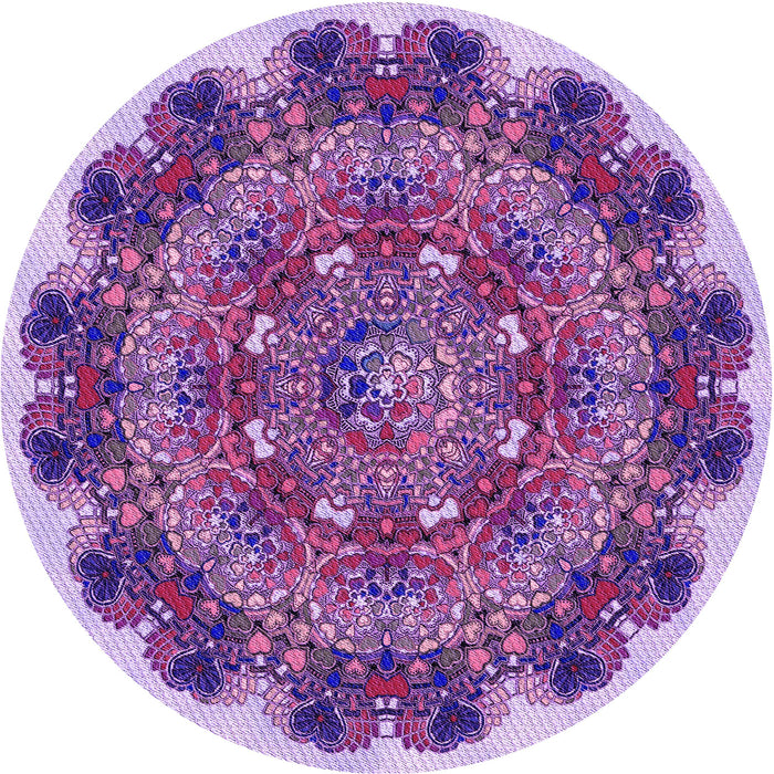 Square Machine Washable Transitional Bright Lilac Purple Rug in a Living Room, wshpat1874pur