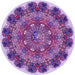 Square Machine Washable Transitional Bright Lilac Purple Rug in a Living Room, wshpat1874pur