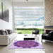 Square Patterned Bright Lilac Purple Rug in a Living Room, pat1874pur