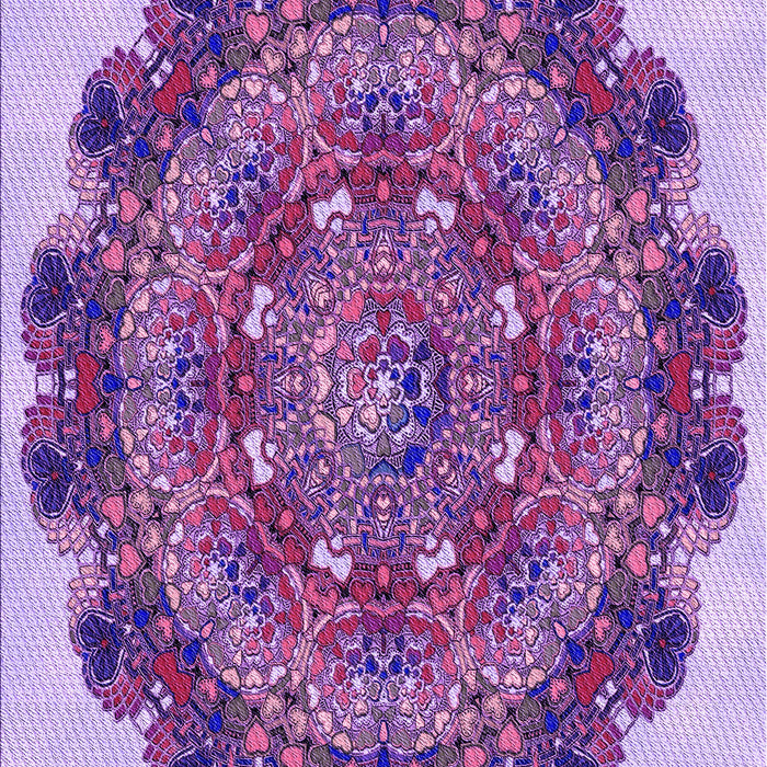 Machine Washable Transitional Bright Lilac Purple Rug, wshpat1874pur