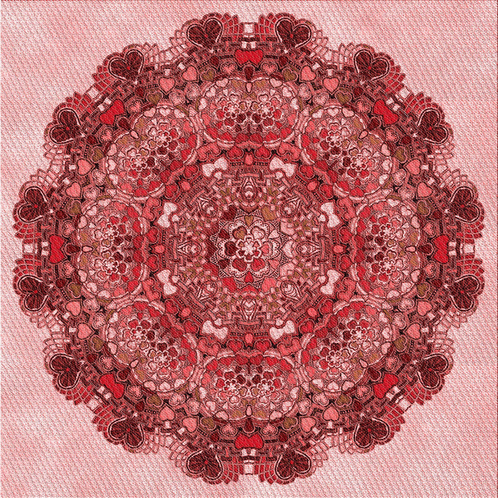 Round Patterned Light Coral Pink Rug, pat1874rd