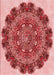 Patterned Light Coral Pink Rug, pat1874rd