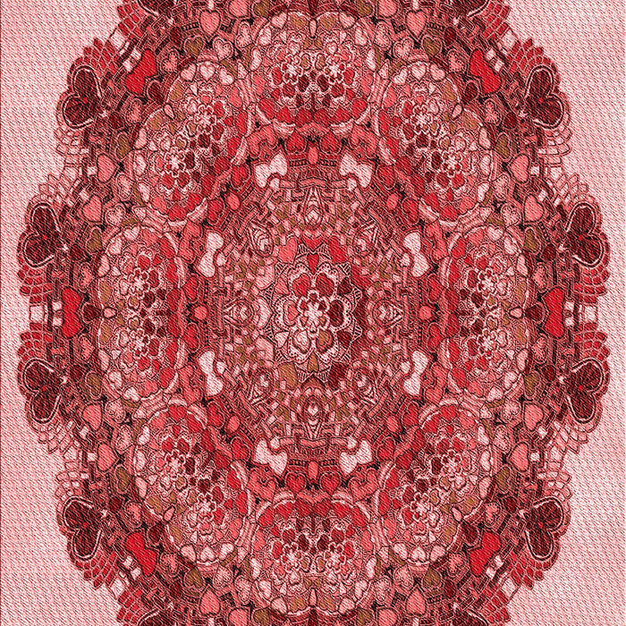 Machine Washable Transitional Light Coral Pink Rug, wshpat1874rd