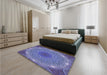 Patterned Deep Periwinkle Purple Rug in a Bedroom, pat1875blu