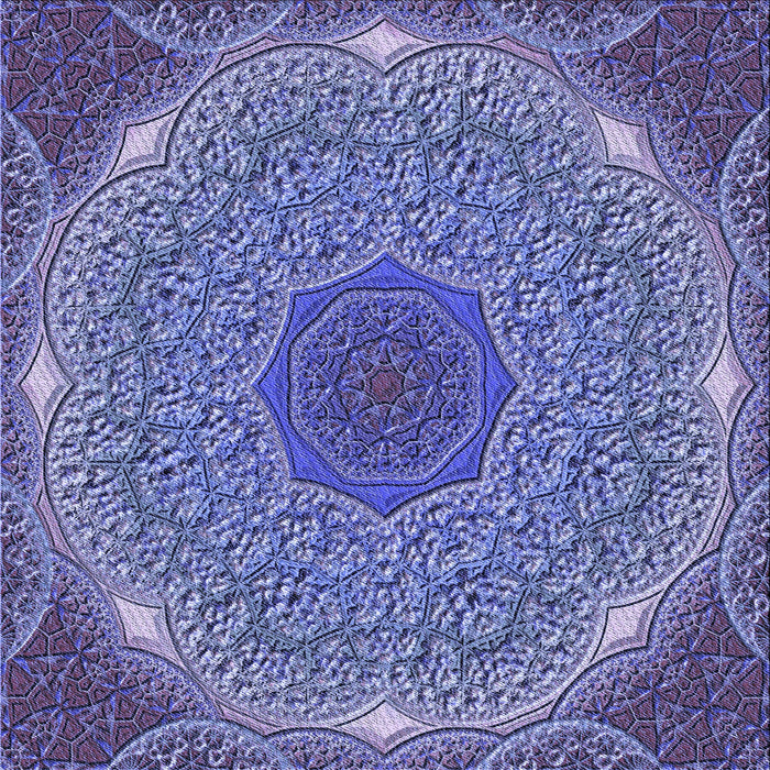 Round Patterned Deep Periwinkle Purple Rug, pat1875blu