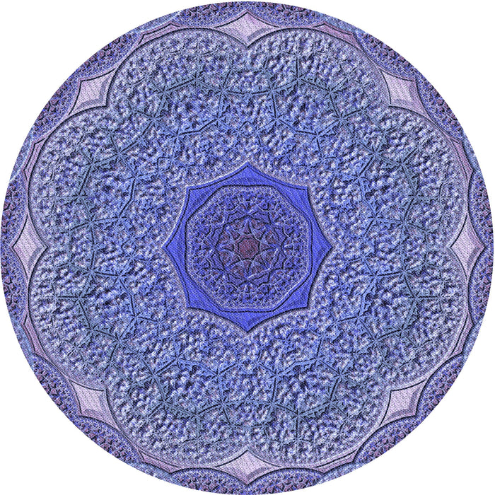 Square Machine Washable Transitional Deep Periwinkle Purple Rug in a Living Room, wshpat1875blu