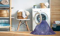 Machine Washable Transitional Deep Periwinkle Purple Rug in a Washing Machine, wshpat1875blu