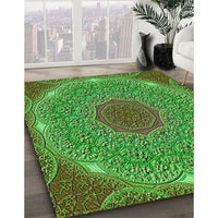 Patterned Seaweed Green Rug, pat1875grn