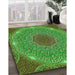 Machine Washable Transitional Seaweed Green Rug in a Family Room, wshpat1875grn