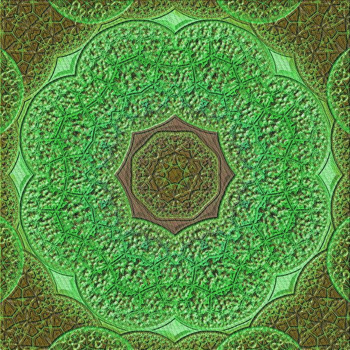 Round Machine Washable Transitional Seaweed Green Rug, wshpat1875grn