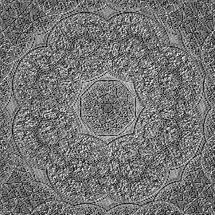 Round Patterned Dark Gray Rug, pat1875gry