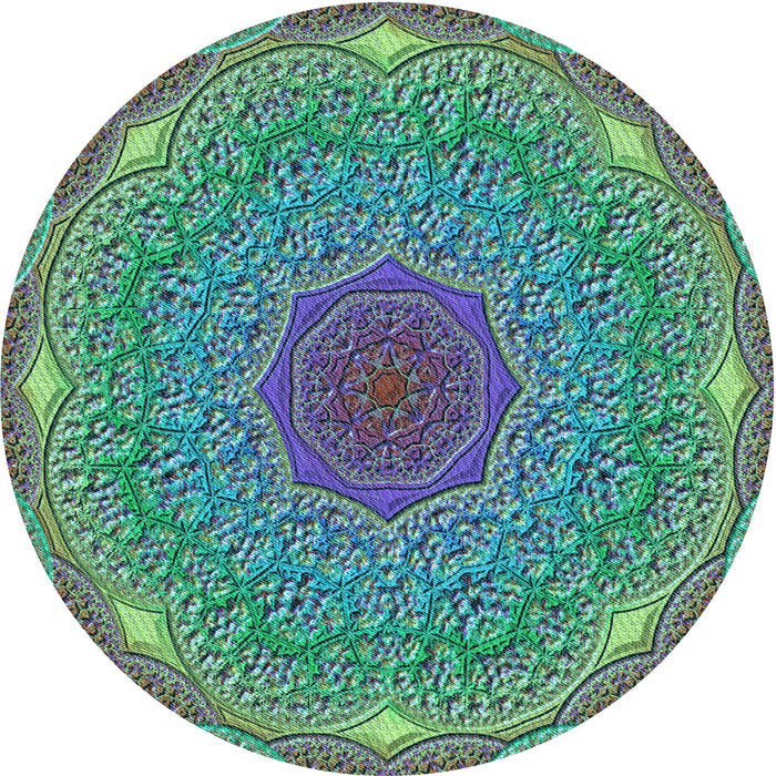 Square Patterned Mint Green Rug, pat1875lblu