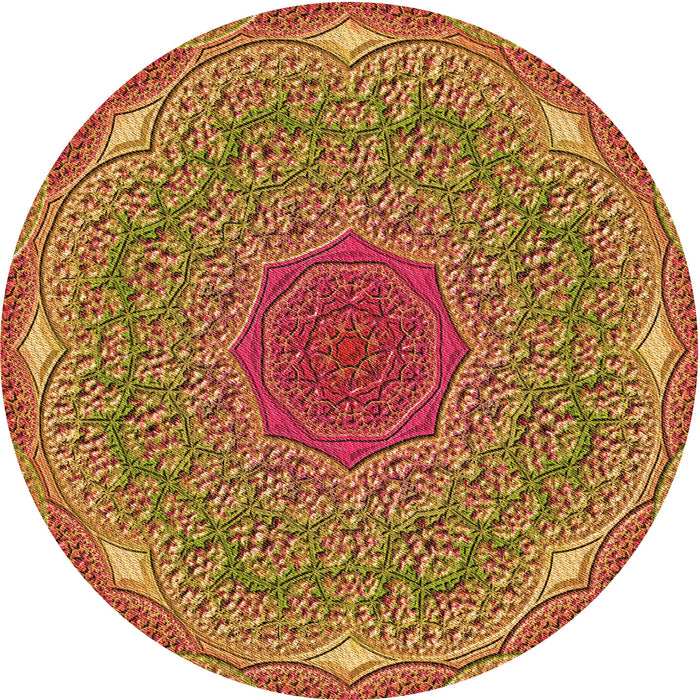 Square Patterned Yellow Rug, pat1875org