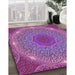 Patterned Orchid Purple Rug in Family Room, pat1875pur