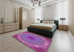 Patterned Orchid Purple Rug in a Bedroom, pat1875pur