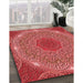 Machine Washable Transitional Red Rug in a Family Room, wshpat1875rd