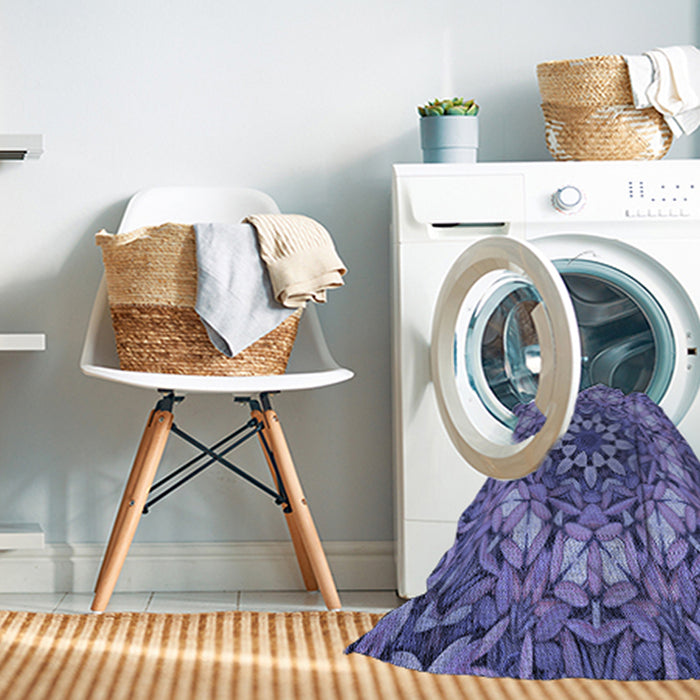Machine Washable Transitional Deep Periwinkle Purple Rug in a Washing Machine, wshpat1876blu