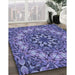 Patterned Deep Periwinkle Purple Rug in Family Room, pat1876blu
