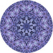 Square Machine Washable Transitional Deep Periwinkle Purple Rug in a Living Room, wshpat1876blu