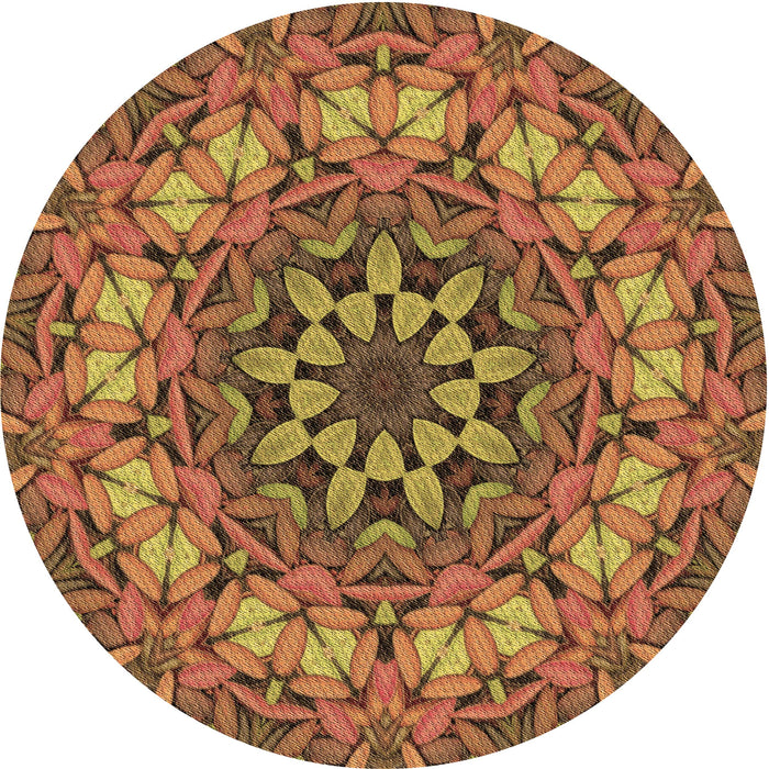 Square Patterned Caramel Brown Rug, pat1876brn