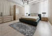 Patterned Gray Rug in a Bedroom, pat1876gry