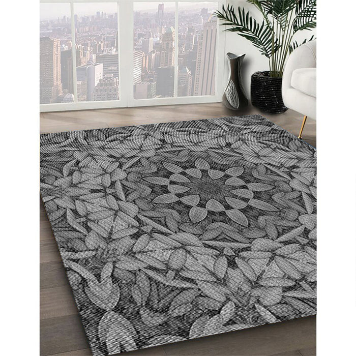 Machine Washable Transitional Gray Rug in a Family Room, wshpat1876gry