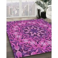 Patterned Medium Violet Red Pink Rug, pat1876pur