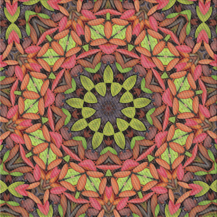 Square Patterned Saffron Red Novelty Rug, pat1876