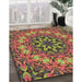 Patterned Saffron Red Novelty Rug in Family Room, pat1876
