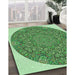 Machine Washable Transitional Forest Green Rug in a Family Room, wshpat1877grn