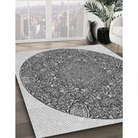 Patterned Platinum Silver Gray Rug, pat1877gry