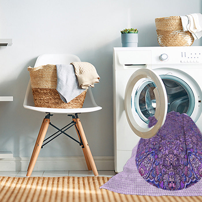 Machine Washable Transitional Mauve Purple Rug in a Washing Machine, wshpat1877pur