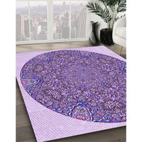 Patterned Mauve Purple Rug, pat1877pur