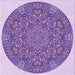 Round Patterned Mauve Purple Rug, pat1877pur