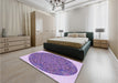 Patterned Mauve Purple Rug in a Bedroom, pat1877pur