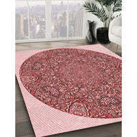 Patterned Pastel Pink Rug, pat1877rd