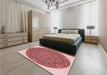 Patterned Pastel Pink Rug in a Bedroom, pat1877rd