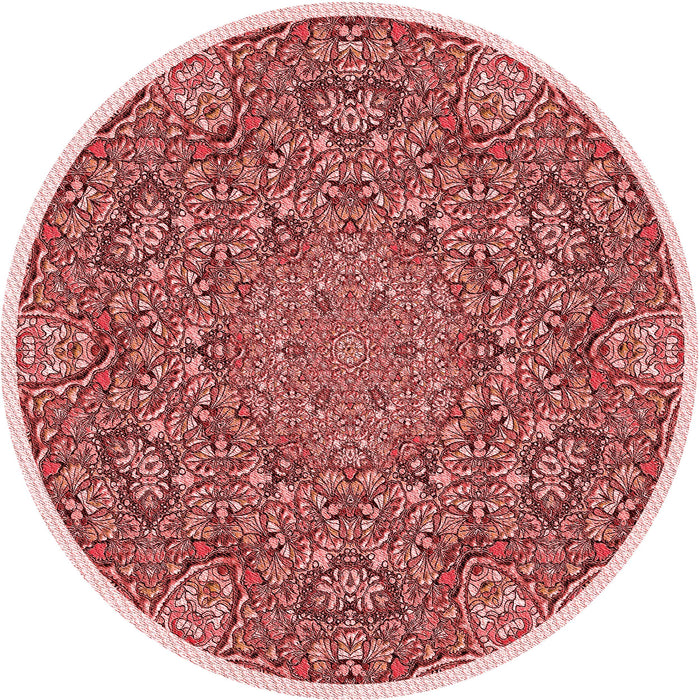 Square Machine Washable Transitional Pastel Pink Rug in a Living Room, wshpat1877rd