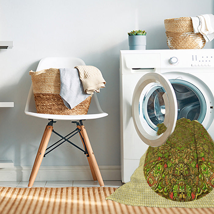 Machine Washable Transitional Dark Bronze Brown Rug in a Washing Machine, wshpat1877yw