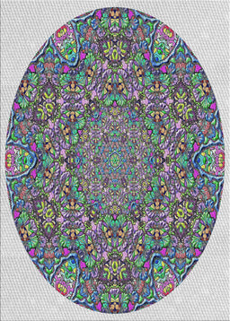 Patterned Platinum Silver Gray Novelty Rug, pat1877
