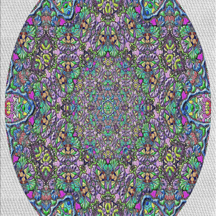 Patterned Platinum Silver Gray Novelty Rug, pat1877