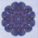 Round Patterned Blue Rug, pat1878blu